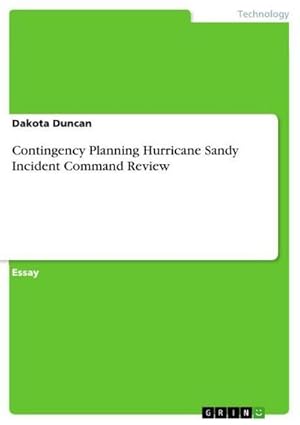 Bild des Verkufers fr Contingency Planning Hurricane Sandy Incident Command Review zum Verkauf von AHA-BUCH GmbH