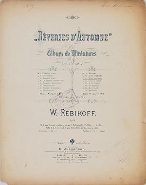 Bild des Verkufers fr Reveries d'Automne. Album de Miniatures pour Piano Op. 8 zum Verkauf von FABRISLIBRIS