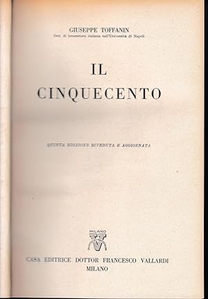 Storia Letteraria d'Italia: Il Cinquecento