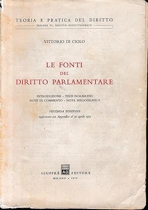 Le fonti del Diritto Parlamentare