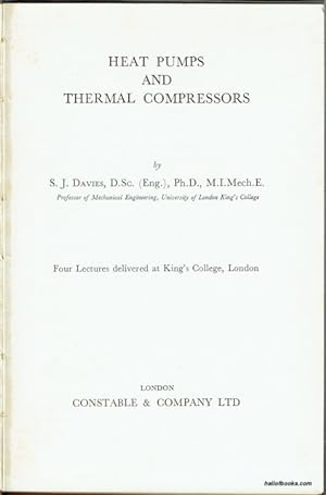 Heat Pumps And Thermal Compressors: Four Lectures Delivered At King's College, London