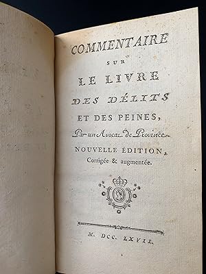 (2ª edición ampliada Voltaire 1767) Commentaire sur le livre des delits et des peines, par un avo...