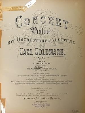 Concert, für Violine mit Orchesterbegleitung, Op.28 (Violin Concerto), Piano Score and Solo Violi...