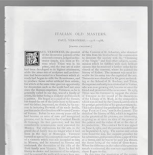 Seller image for Italian Old Masters: Paul Veronese 1528 - 1588 (Paolo Cagliari) for sale by Legacy Books II