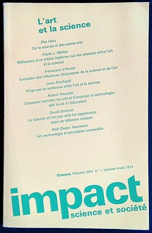 Bild des Verkufers fr Impact. Science et socit Volume XXIV, n1, janvier-mars 1974 - L'art et la science zum Verkauf von LibrairieLaLettre2