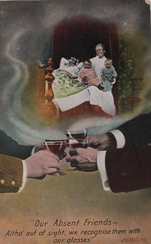 Seller image for Father's Day postcard: Our Absent friends: Altho' Out of Sight, We recognize Them With Our Glasses for sale by Mobyville