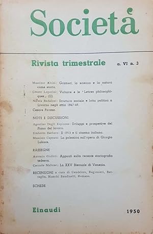 Società. Rivista trimestrale a. VI n. 3 (settembre)