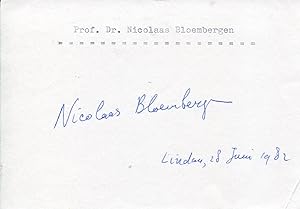 Image du vendeur pour Nicolaas Bloembergen Autograph | signed cards / album pages mis en vente par Markus Brandes Autographs GmbH