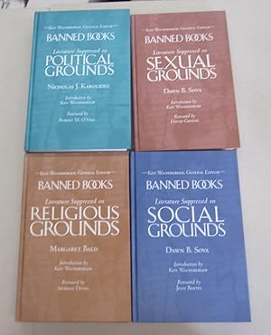 Seller image for BANNED BOOKS 4 Volume Set; Literature Suppressed on Political Grounds, Literature Suppressed on Social Grounds, Literature Suppressed on Religious Grounds, and Literature Suppressed on Sexual Grounds for sale by Midway Book Store (ABAA)