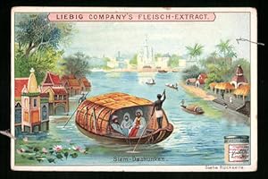 Bild des Verkufers fr Sammelbild Liebig, Siam-Dschunken, Orient zum Verkauf von Bartko-Reher