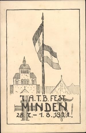 Künstler Ansichtskarte / Postkarte Minden in Ostwestfalen Lippe, 7. ATB Fest 28.07 - 01.08.1921, ...