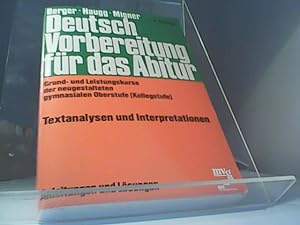 Bild des Verkufers fr Deutsch - Vorbereitung fr das Abitur - Textanalysen und Interpretationen zum Verkauf von Eichhorn GmbH