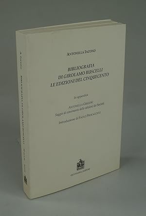 Bild des Verkufers fr Bibliografia di Girolamo Ruscelli le edizioni del Cinquecento. zum Verkauf von Antiquariat Dorner