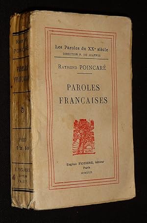 Bild des Verkufers fr Paroles franaises zum Verkauf von Abraxas-libris