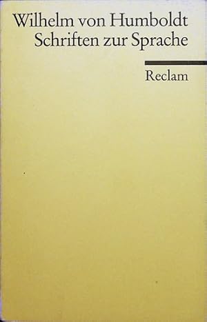 Bild des Verkufers fr Schriften zur Sprache. Hrsg. von Michael Bhler / Reclams Universal-Bibliothek ; Nr. 6922 zum Verkauf von Schrmann und Kiewning GbR