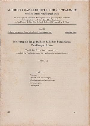 Imagen del vendedor de Schrifttumsberichte zur Genealogie und zu ihren Nachbargebieten. Band 2: 6. Literaturbericht, Oktober 1968 Im Auftrag der Deutschen Arbeitsgemeinschaft genealogischer Verbnde a la venta por Schrmann und Kiewning GbR