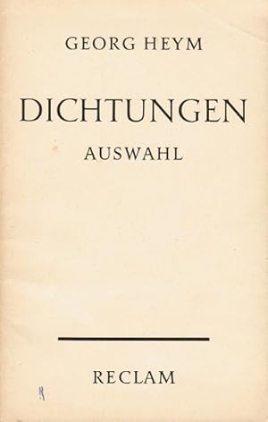 Image du vendeur pour Dichtungen. Ausw. u. Nachw. von Walter Schmhling / Reclams Universal-Bibliothek ; Nr. 8903 mis en vente par Schrmann und Kiewning GbR