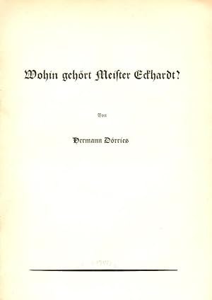 Seller image for Flugbltter der "Jungen Kirche"; Teil: Nr 19., Wohin gehrt Meister Eckhardt?. Hermann Drries for sale by Schrmann und Kiewning GbR