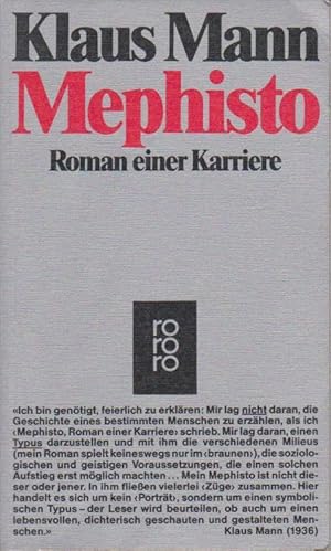 Bild des Verkufers fr Mephisto : Roman e. Karriere. rororo ; 4821 zum Verkauf von Schrmann und Kiewning GbR