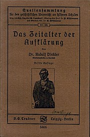 Seller image for Das Zeitalter der Aufklrung. von Rudolf Dinkler / Teubners Quellensammlung fr den Geschichtsunterricht / 2. Reihe ; 66 for sale by Schrmann und Kiewning GbR