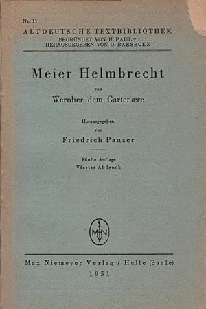 Bild des Verkufers fr Meier Helmbrecht / Wernher der Gartenaere zum Verkauf von Schrmann und Kiewning GbR
