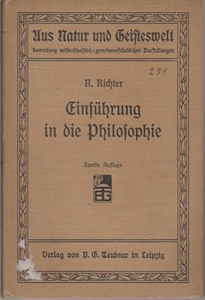 Image du vendeur pour Einfhrung in die Philosophie. 6 [sechs] Vortrge / Aus Natur und Geisteswelt; 155. Bndchen mis en vente par Schrmann und Kiewning GbR