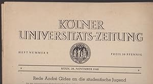 Seller image for Klner Universitts-Zeitung, Heft Nr. 6; 28. November 1946. Darin, u. a.: Rede Andr Gides an die studentische Jugend for sale by Schrmann und Kiewning GbR