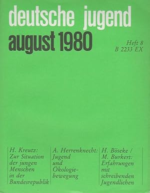 Seller image for Deutsche Jugend. Zeitschrift fr Jugendfragen und Jugendarbeit; 28 Jg., Heft 8, August 1980. for sale by Schrmann und Kiewning GbR