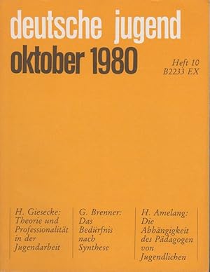 Imagen del vendedor de Deutsche Jugend. Zeitschrift fr Jugendfragen und Jugendarbeit; 28. Jg., Heft 10, Oktober 1980. a la venta por Schrmann und Kiewning GbR
