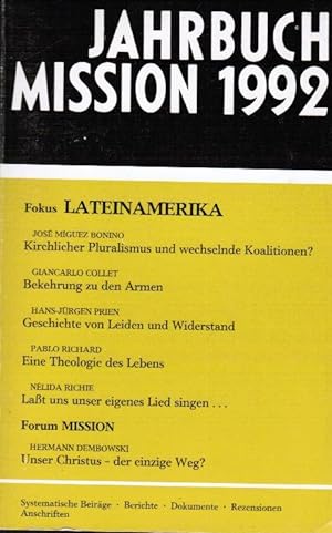 Image du vendeur pour Jahrbuch Mission 1992. Fokus Lateinamerika mis en vente par Schrmann und Kiewning GbR