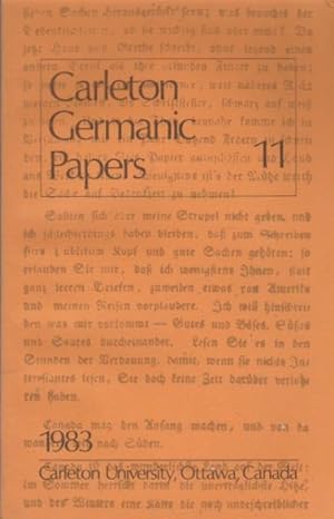 Bild des Verkufers fr Carleton Germanic Papers; Nr. 11. zum Verkauf von Schrmann und Kiewning GbR