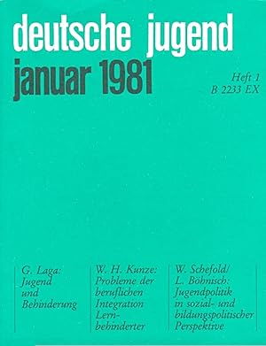 Immagine del venditore per Deutsche Jugend. Zeitschrift fr Jugendfragen und Jugendarbeit; 29. Jg., Heft 1, Januar 1981. venduto da Schrmann und Kiewning GbR