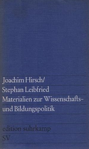 Imagen del vendedor de Materialien zur Wissenschafts- und Bildungspolitik. Joachim Hirsch ; Stephan Leibfried / edition suhrkamp ; 480 a la venta por Schrmann und Kiewning GbR