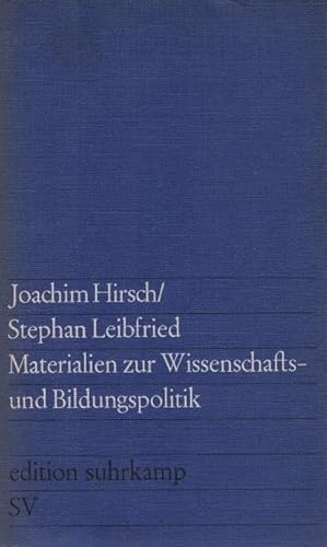 Bild des Verkufers fr Materialien zur Wissenschafts- und Bildungspolitik. Joachim Hirsch ; Stephan Leibfried / edition suhrkamp ; 480 zum Verkauf von Schrmann und Kiewning GbR