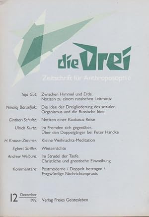 Die Drei. Zeitschrift für Anthroposophie; 62. Jahrg., Heft 12, Dezember 1992.