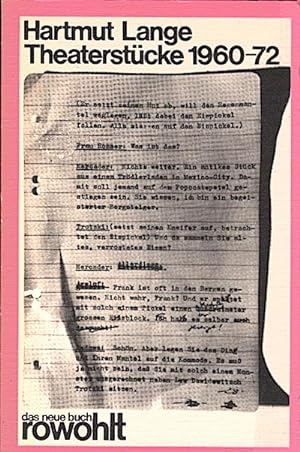 Seller image for Theaterstcke : 1960 - 72 / Hartmut Lange / Das neue Buch for sale by Schrmann und Kiewning GbR