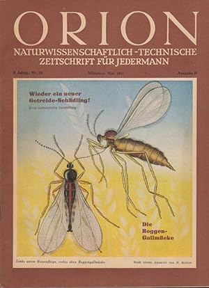 Imagen del vendedor de Orion. Illustrierte naturwissenschaftlich-technische Zeitschrift fr Jedermann; 6. Jg. Mai 1951, Heft 10 / Ausgabe B a la venta por Schrmann und Kiewning GbR