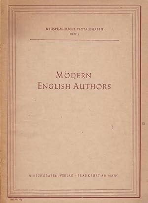 Bild des Verkufers fr Modern English Autors. / Neusprachliche Textausgaben ; H.4 : Englische Reihe zum Verkauf von Schrmann und Kiewning GbR