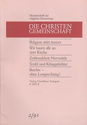 Bild des Verkufers fr Die Christengemeinschaft. Monatsschrift zur religisen Erneuerung, 63 Jg., Heft 2/1991. E 3952 E zum Verkauf von Schrmann und Kiewning GbR