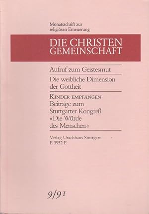 Bild des Verkufers fr Die Christengemeinschaft. Monatsschrift zur religisen Erneuerung, 63 Jg., Heft 9/1991. E 3952 E zum Verkauf von Schrmann und Kiewning GbR