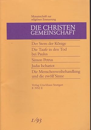 Seller image for Die Christengemeinschaft. Monatsschrift zur religisen Erneuerung, 65 Jg., Heft 1/1993. E 3952 E for sale by Schrmann und Kiewning GbR