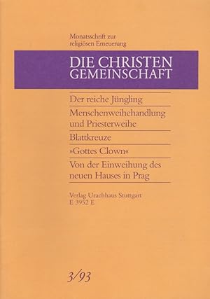 Seller image for Die Christengemeinschaft. Monatsschrift zur religisen Erneuerung, 65 Jg., Heft 3/1993. E 3952 E for sale by Schrmann und Kiewning GbR