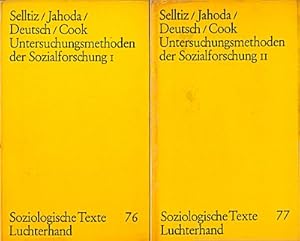 Imagen del vendedor de Untersuchungsmethoden der Sozialforschung. 2 Bde. / Claire Selltiz [u. a. bers.: Hannelore Herkommer] a la venta por Schrmann und Kiewning GbR