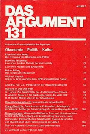 Das Argument. Zeitschrift für Philosophie und Sozialwissenschaften. Nr. 131/ 1982. Ökonomie - Pol...