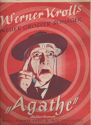 Imagen del vendedor de Werner Krolls neuer grosser Schlager "Agathe": Rascher Foxtrott. a la venta por Schrmann und Kiewning GbR
