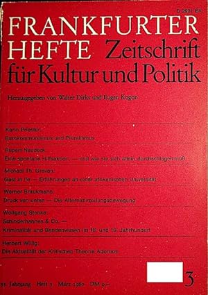 Frankfurter Hefte. Zeitschrift für Kultur und Politik. 35. Jahrgang Heft 3 März Darin enthalten :...