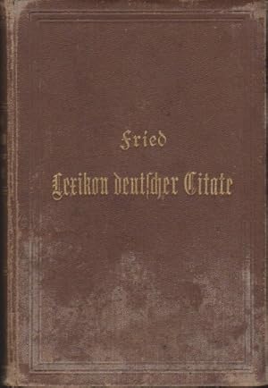 Seller image for Lexikon deutscher Citate. Hrsg. von / Reclams Universal-Bibliothek ; Nr 2461-63 a for sale by Schrmann und Kiewning GbR