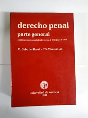 Imagen del vendedor de Derecho penal. Parte general a la venta por Libros Ambig