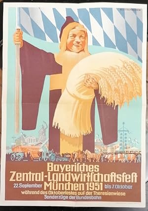 Bayerisches Zentral-Landwirtschaftsfest München 1951. 22. September bis 7. Oktober während des Ok...