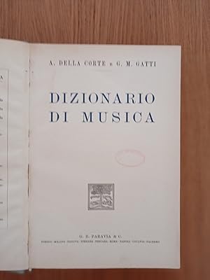 Imagen del vendedor de Dizionario di musica a la venta por librisaggi